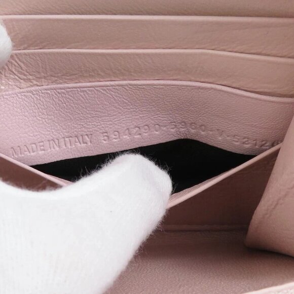 Auth BALENCIAGA Zip Around Long Wallet Light Pink Leather - Picture 3 of 8